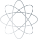 Illustration of an atom-like structure with overlapping elliptical orb